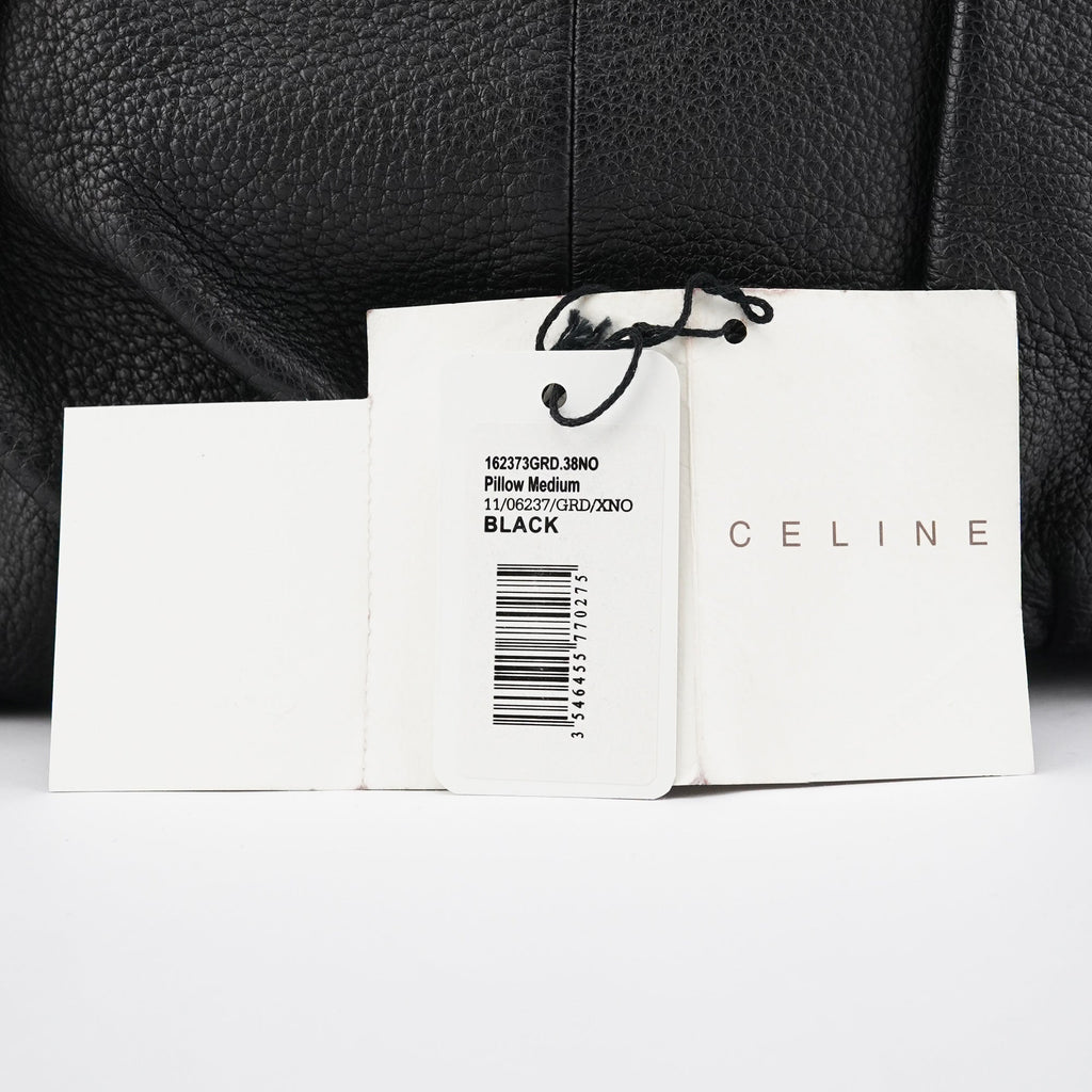 Black Leather Pillow Tote Bag