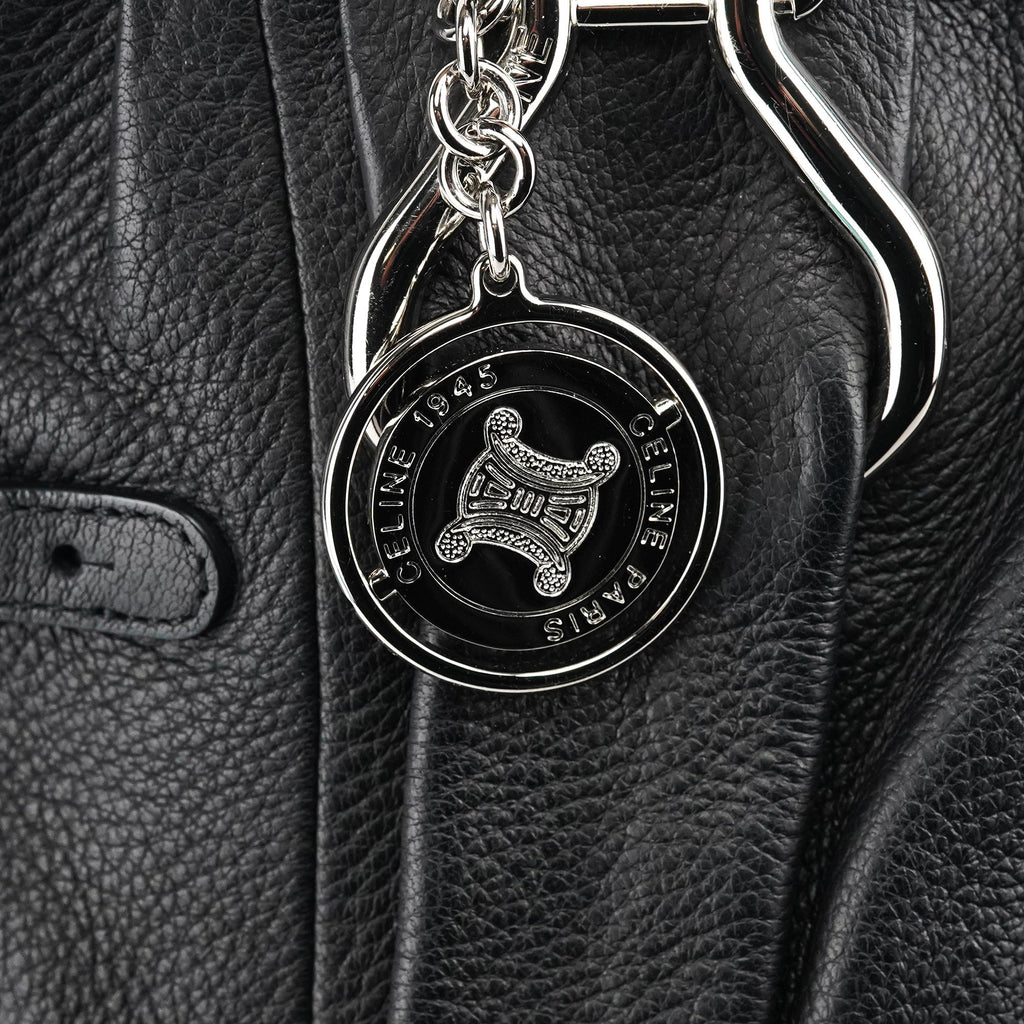 Black Leather Pillow Tote Bag