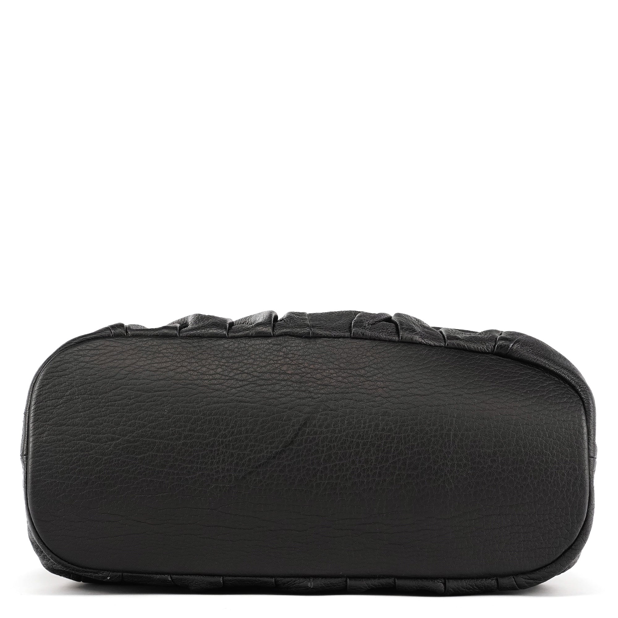 Black Leather Pillow Tote Bag