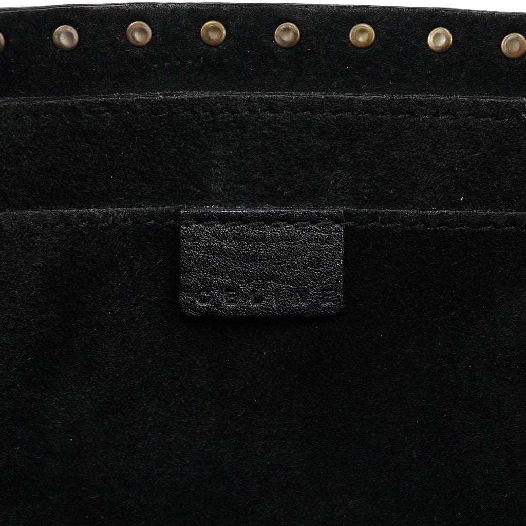 Black Leather Studded Boogie Tote Bag