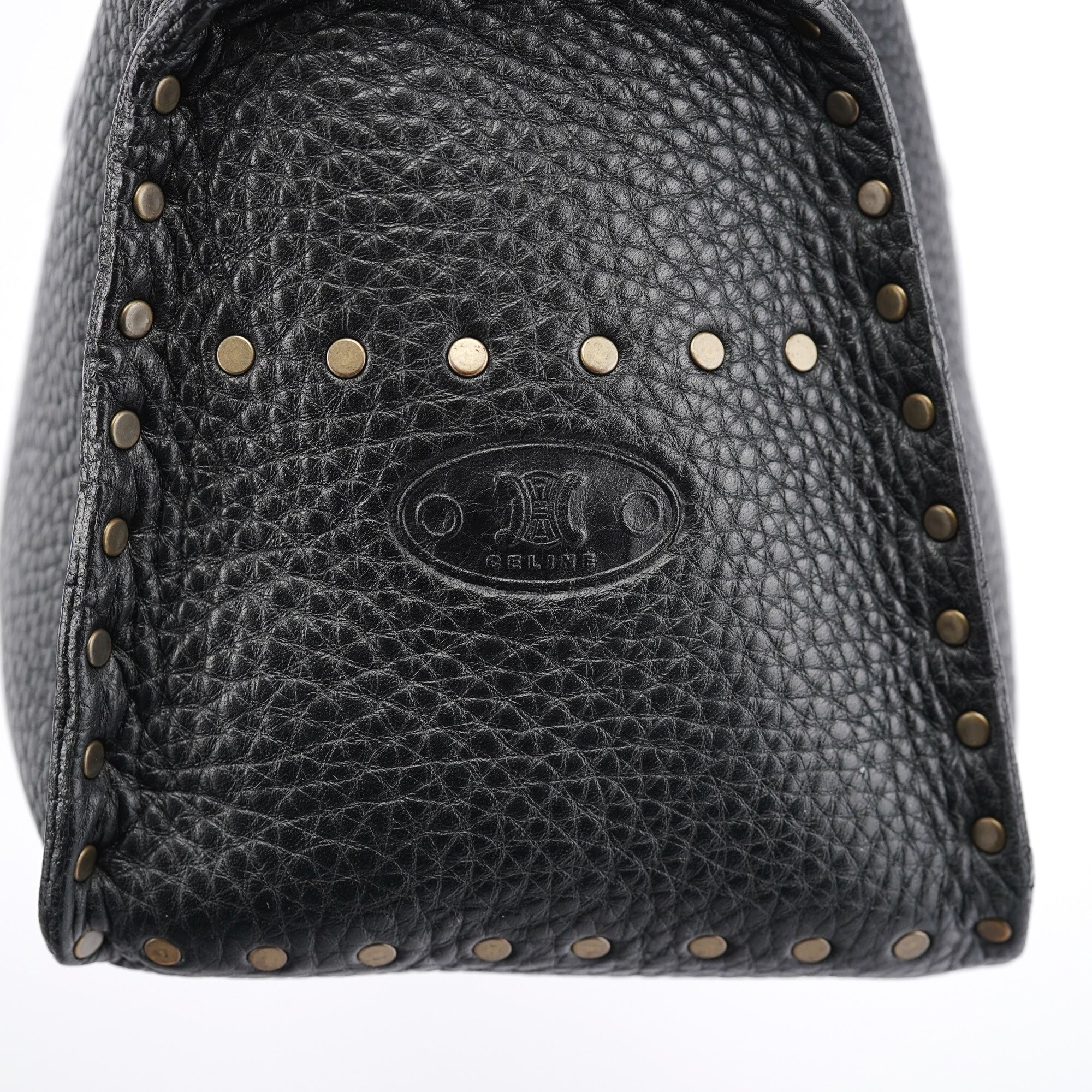 Black Leather Studded Boogie Tote Bag