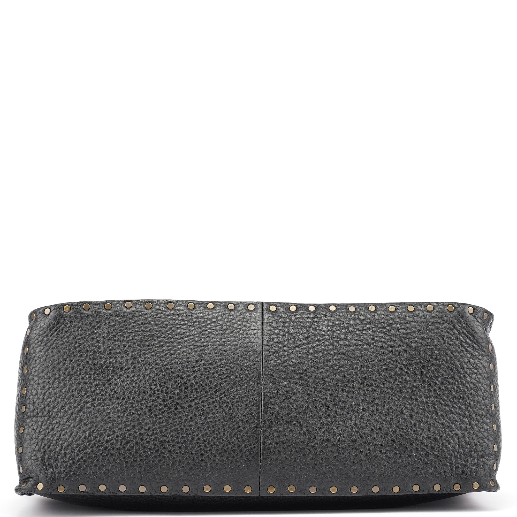 Black Leather Studded Boogie Tote Bag