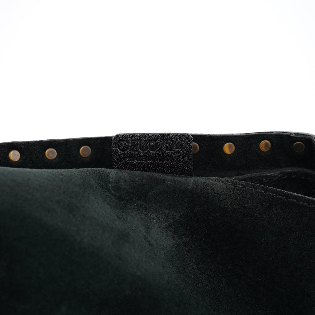 Black Leather Studded Boogie Tote Bag