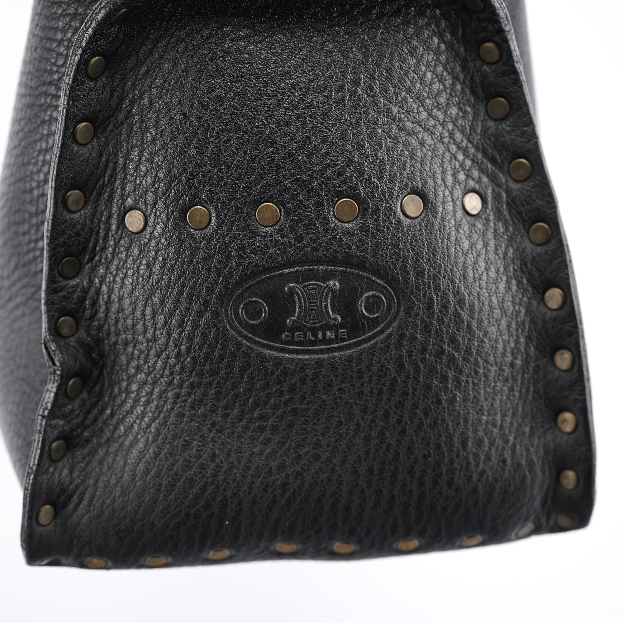 Black Leather Studded Boogie Tote Bag