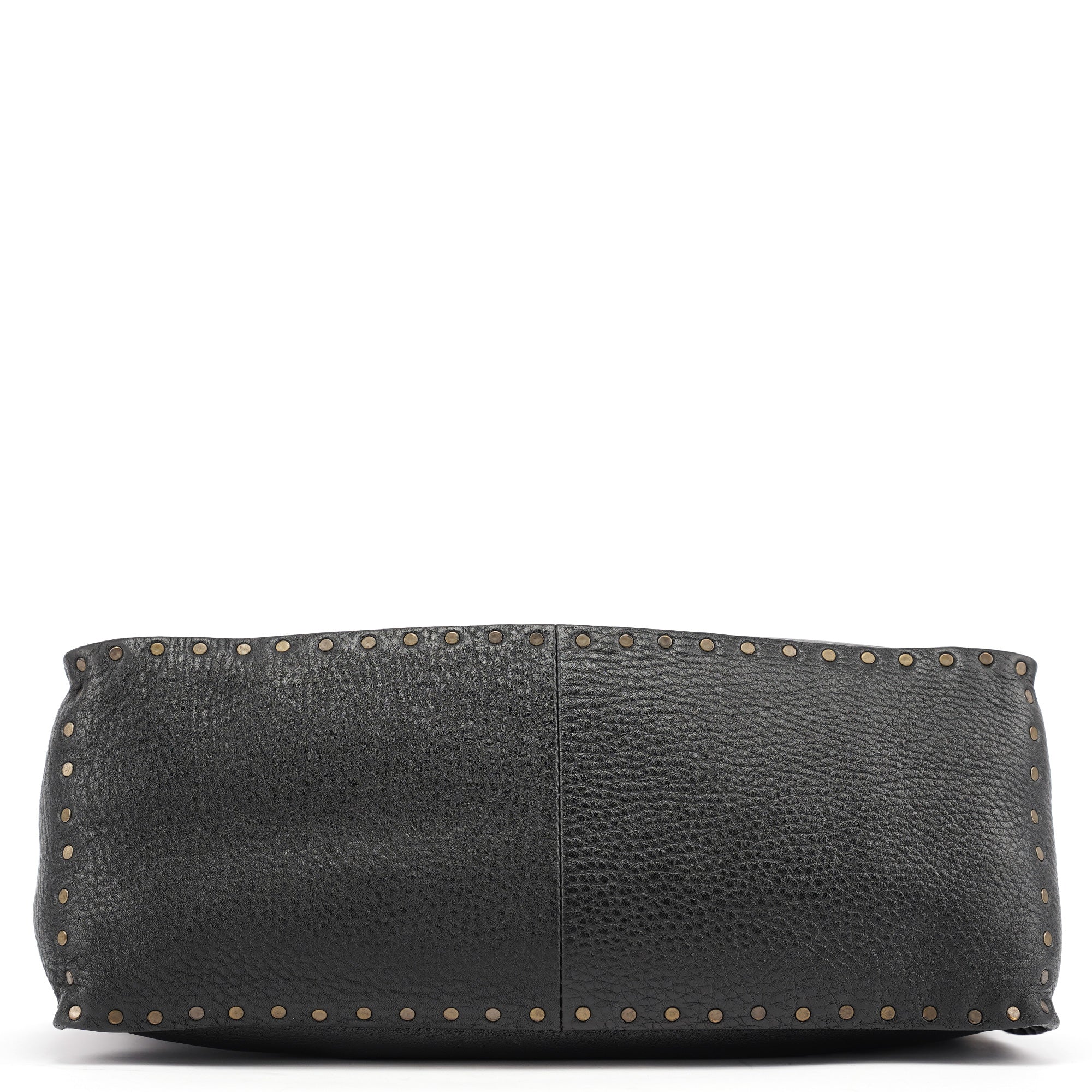 Black Leather Studded Boogie Tote Bag