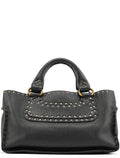 Black Leather Studded Boogie Tote Bag
