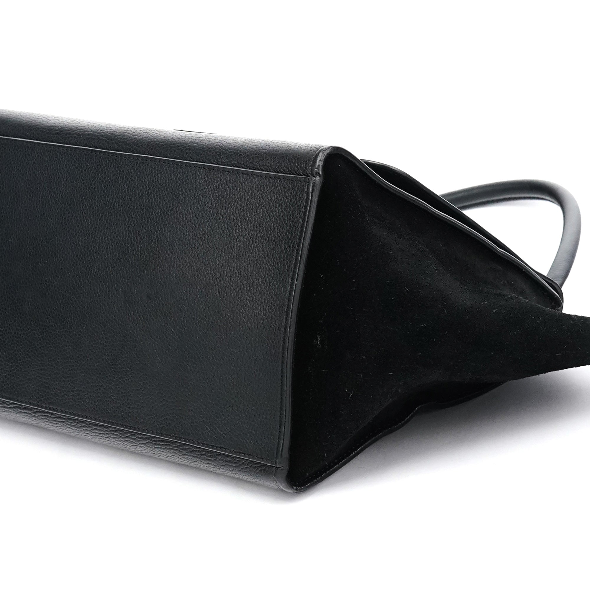 Black Leather Trapeze 2-Way Bag