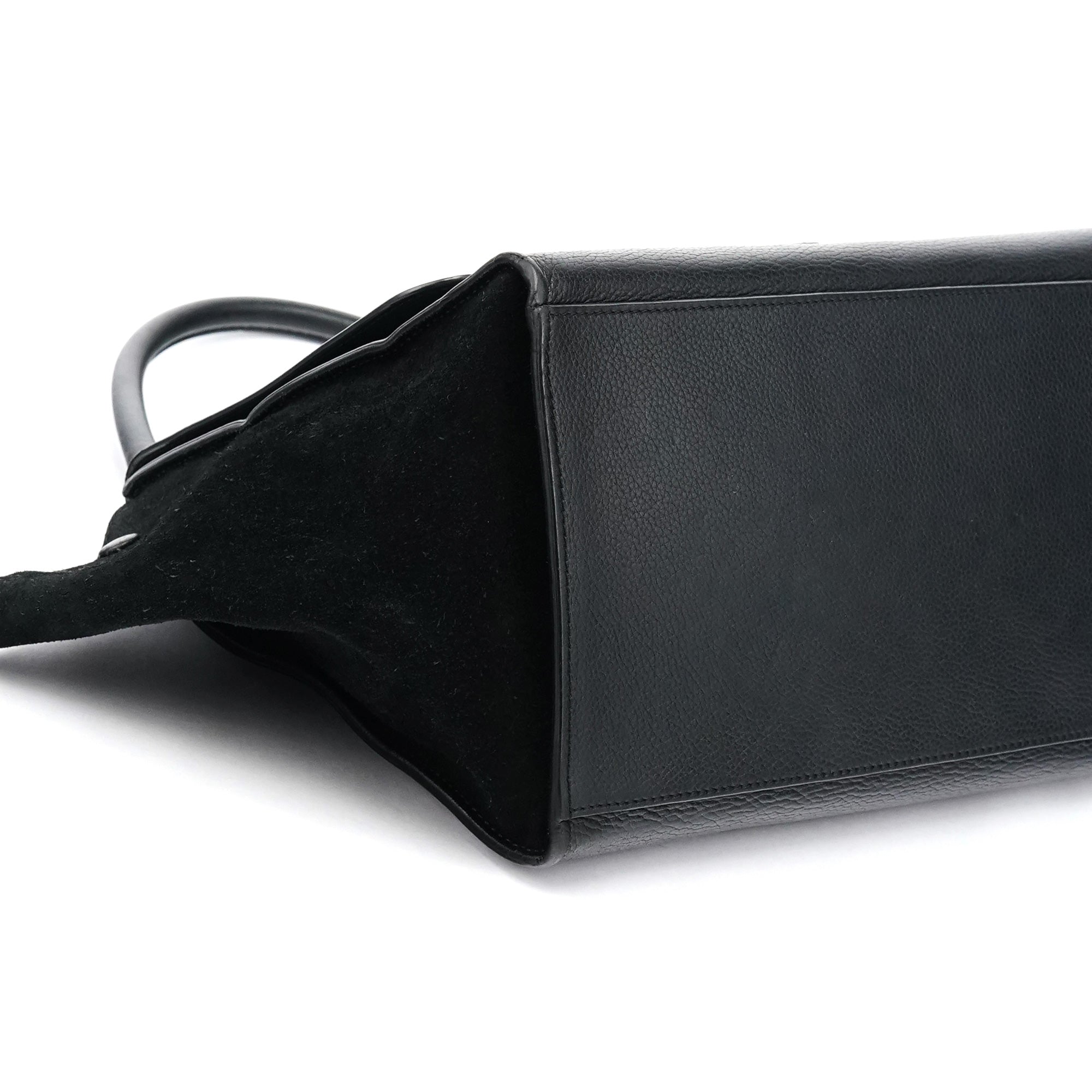 Black Leather Trapeze 2-Way Bag