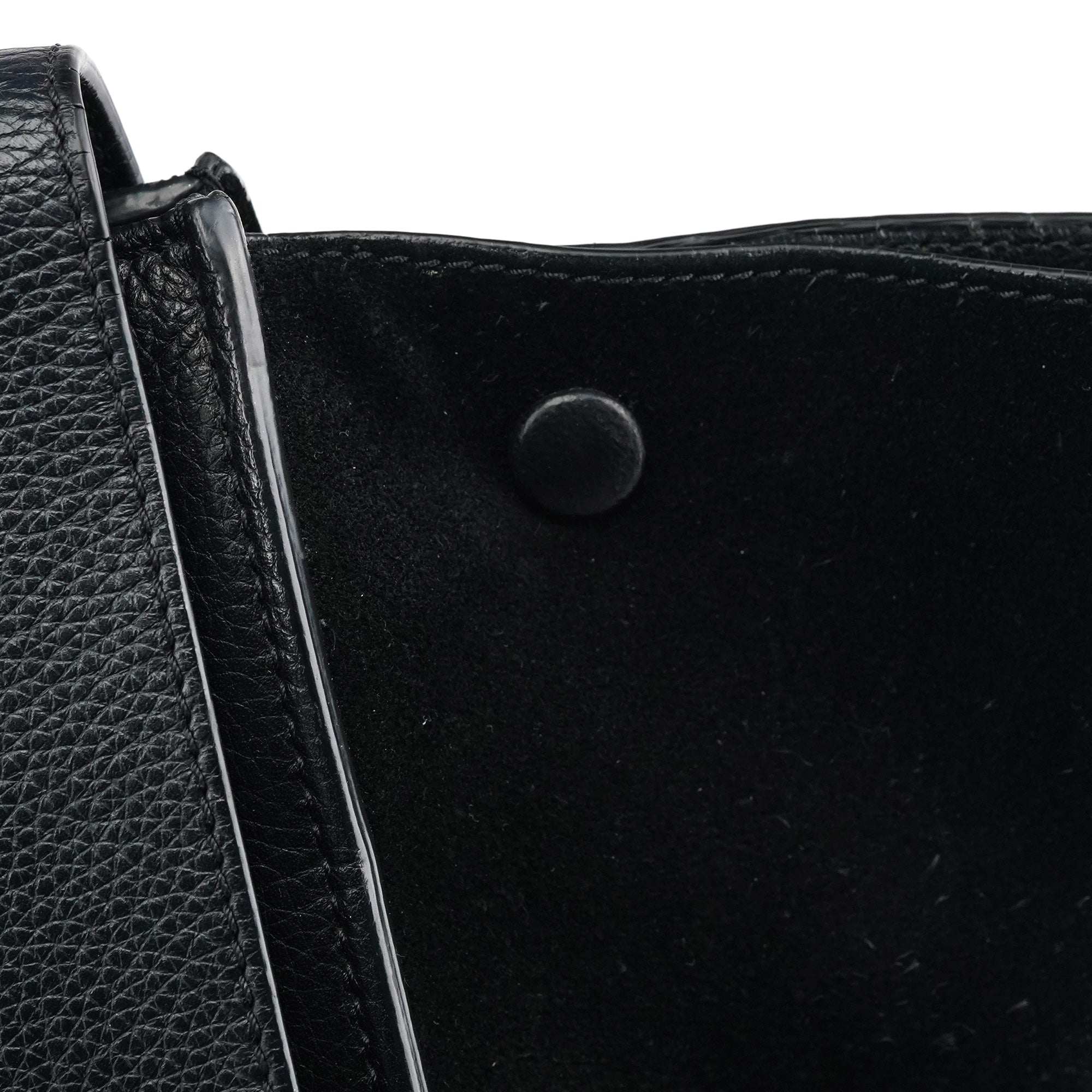 Black Leather Trapeze 2-Way Bag