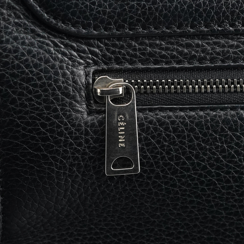 Black Leather Trapeze 2-Way Bag