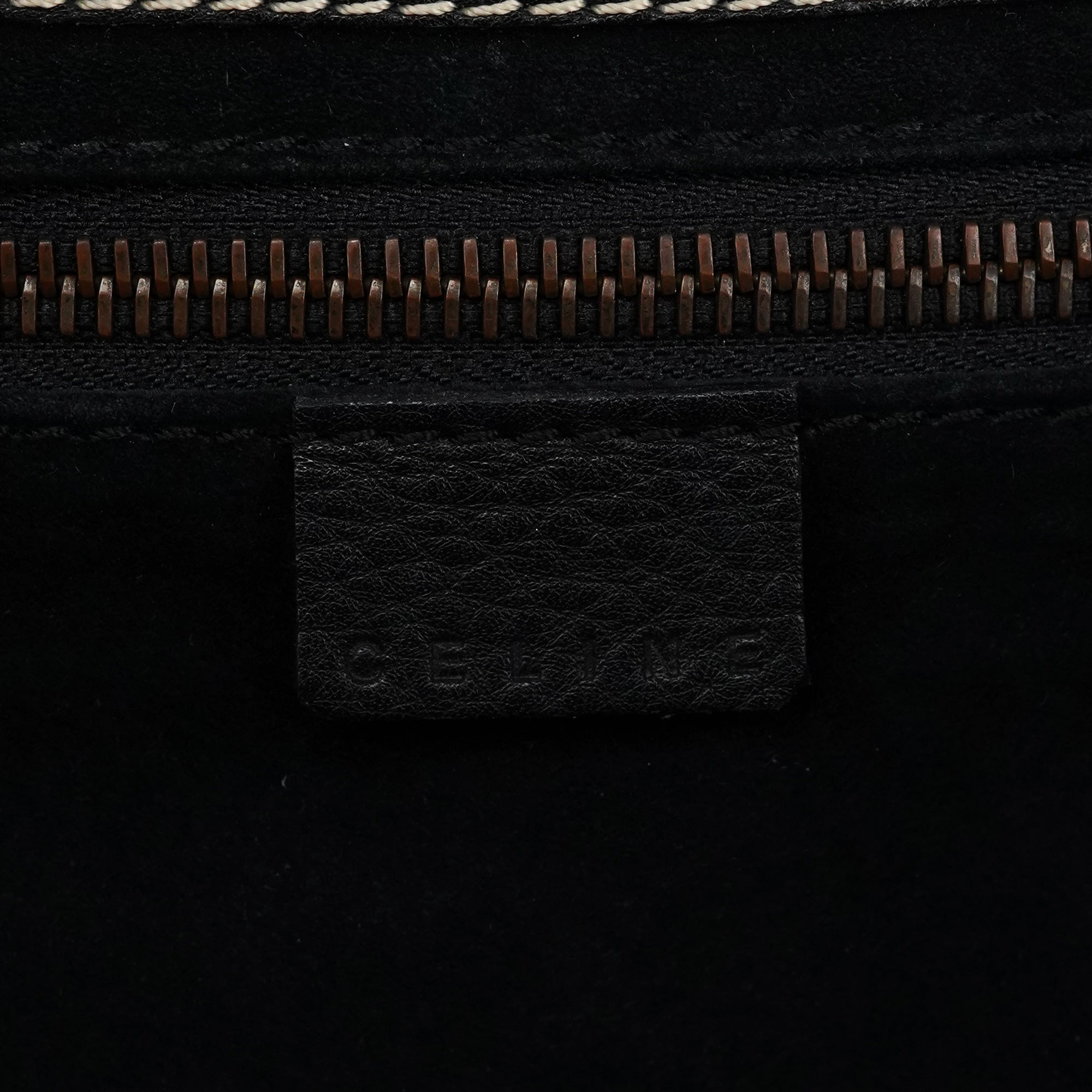 Black Pebbled Leather Belt Tote Bag