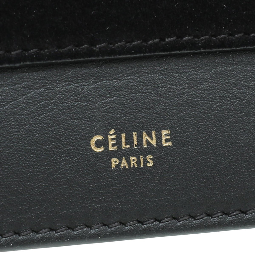 Celine Black Pocket Envelope Flap Chain Medium Bag