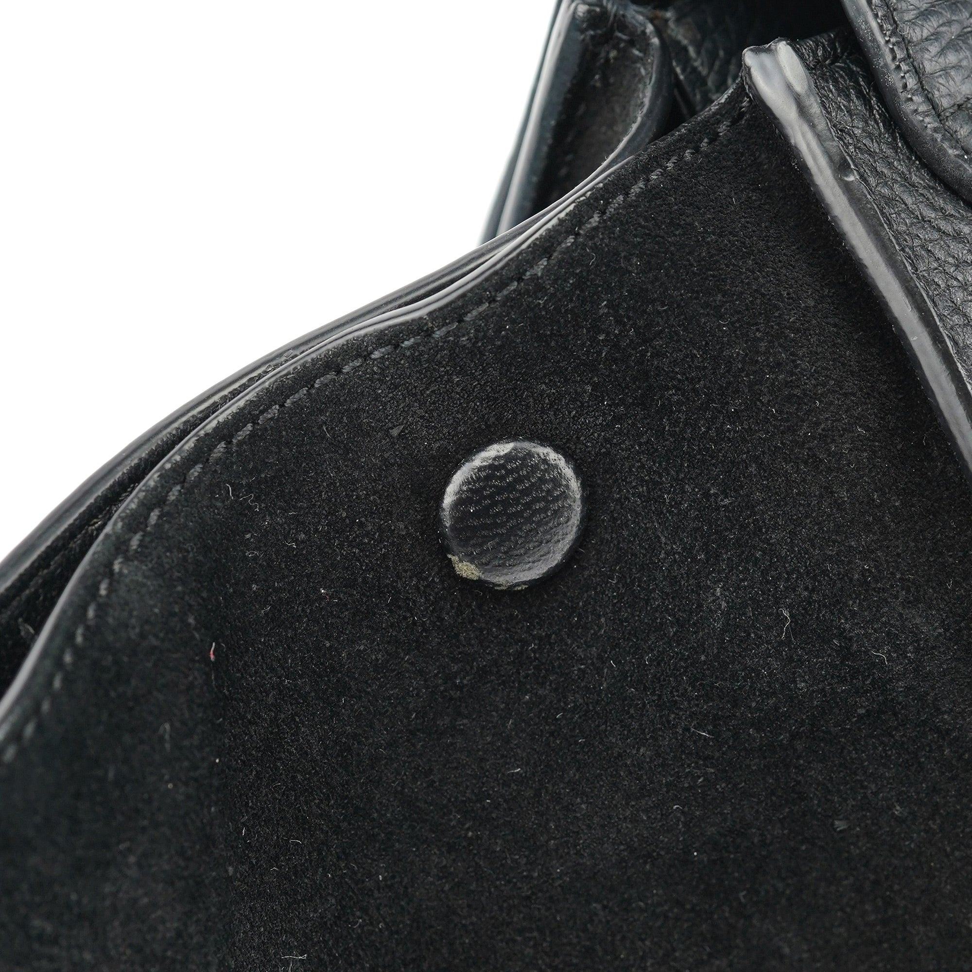 Black Suede Leather Trapeze 2-Way Shoulder Bag