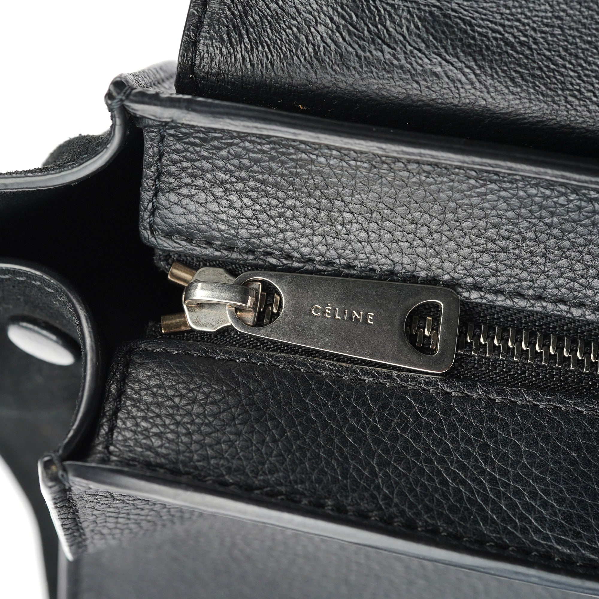 Black Suede Leather Trapeze 2-Way Shoulder Bag