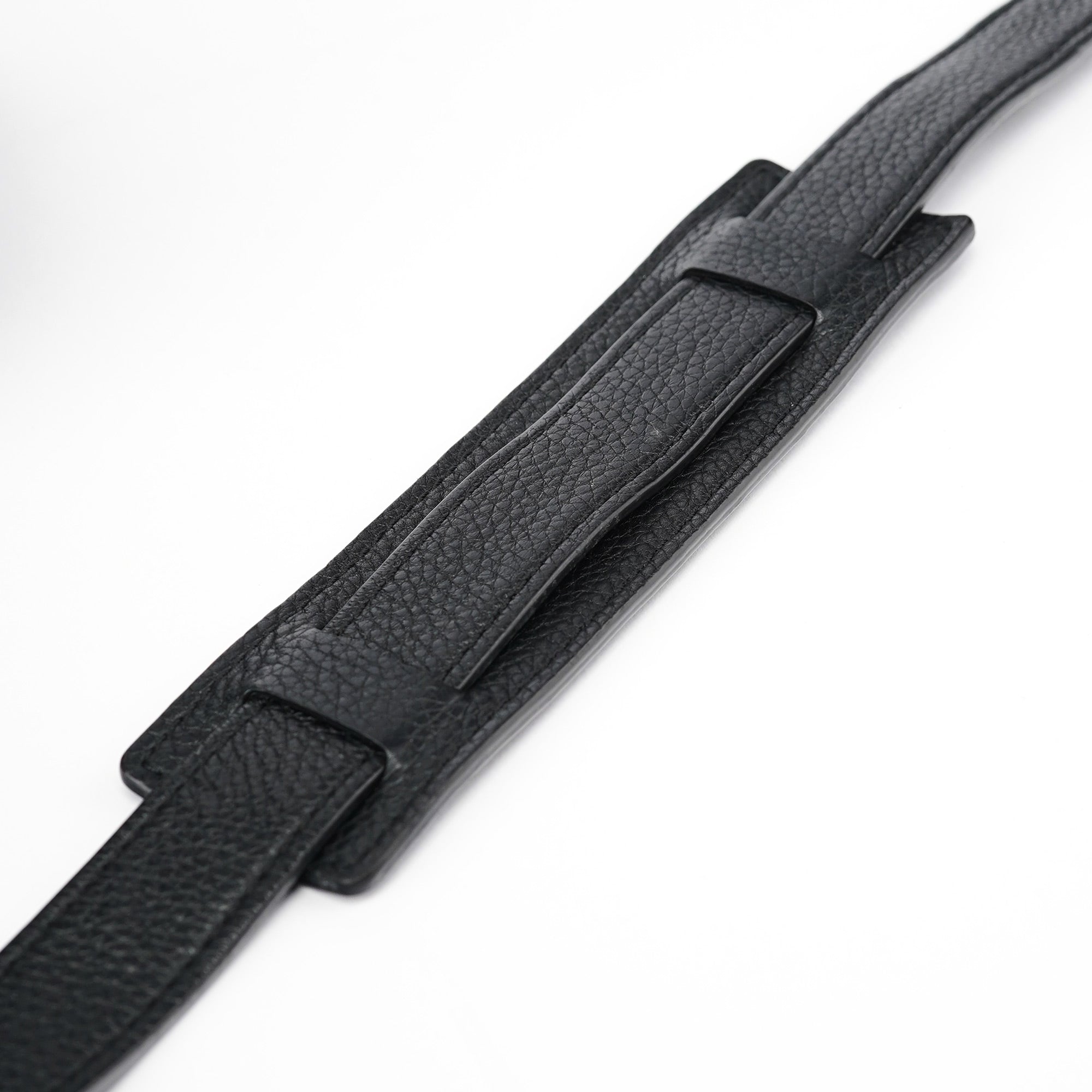 Black Suede Leather Trapeze 2-Way Shoulder Bag