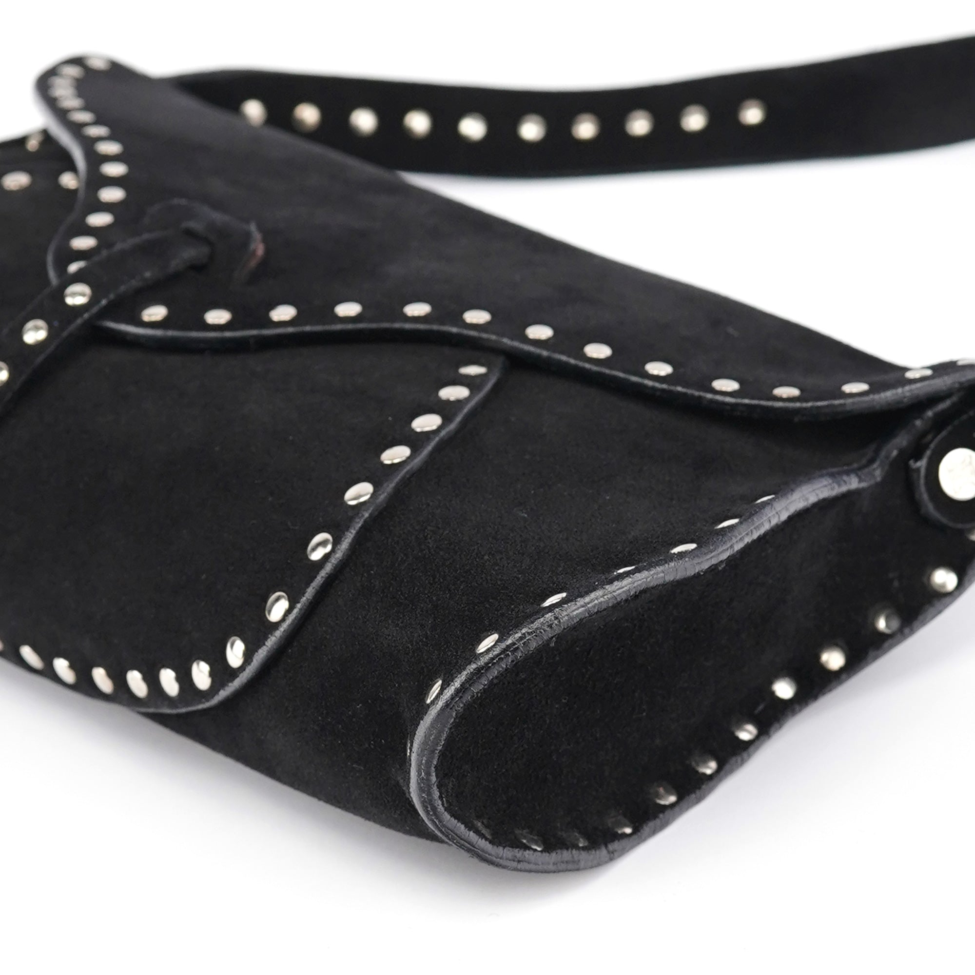 Black Suede Macadam Shoulder Bag
