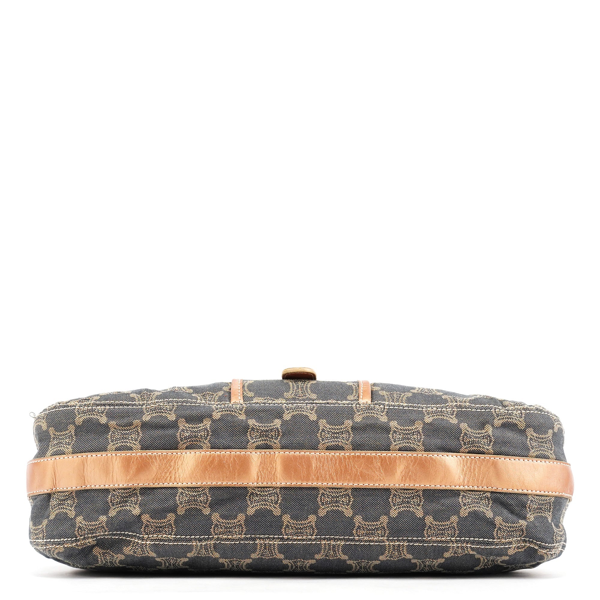 Navy Metallic Monogram Denim Tote Bag
