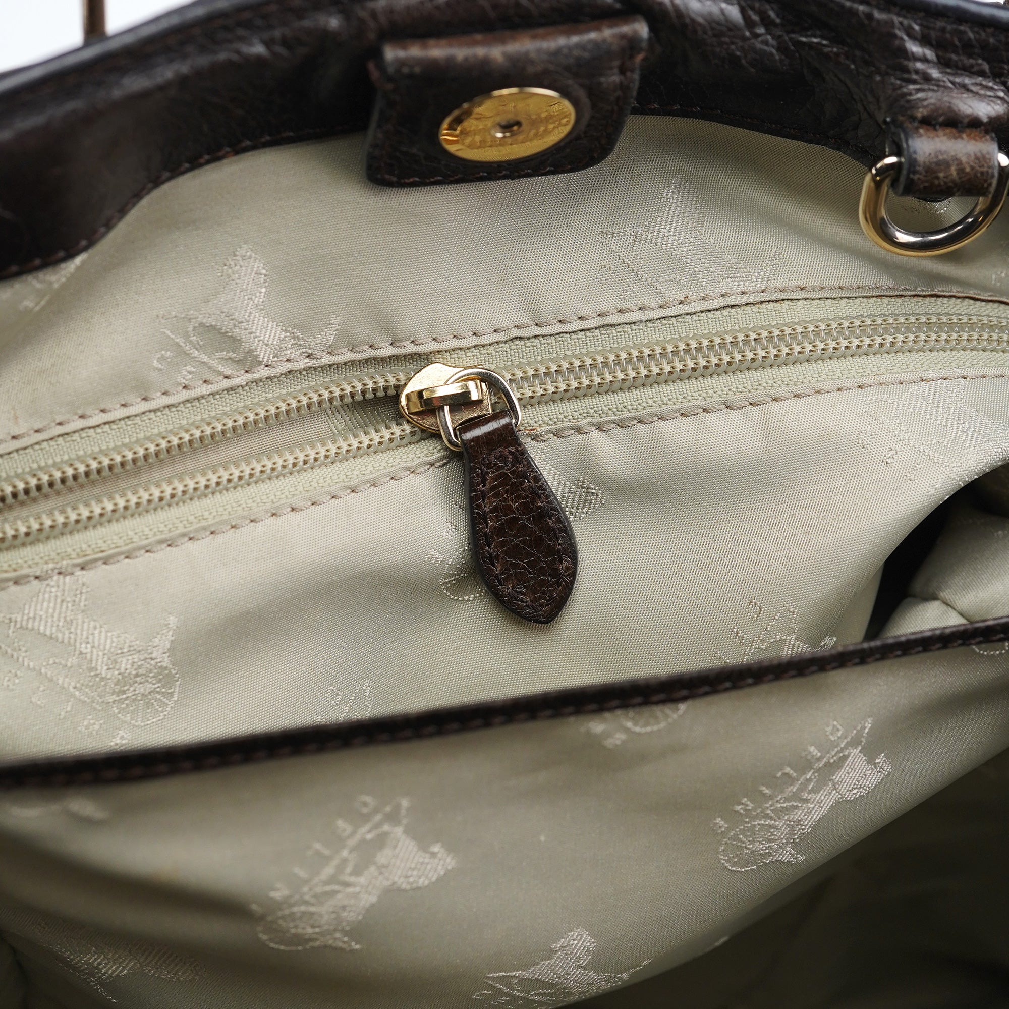 Brown Calfskin Leather Tote Bag