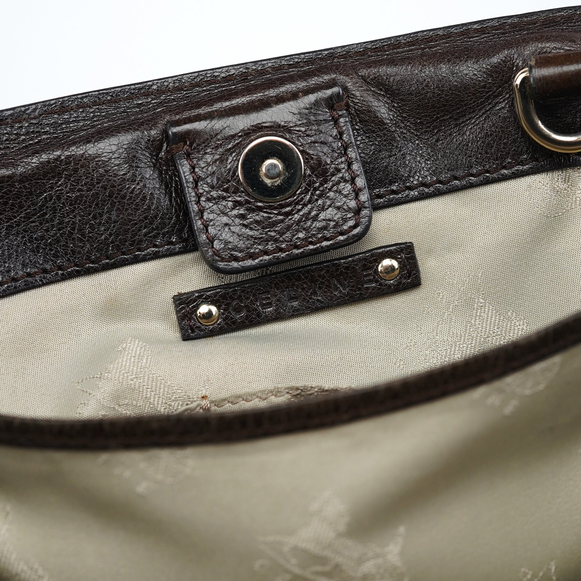 Brown Calfskin Leather Tote Bag