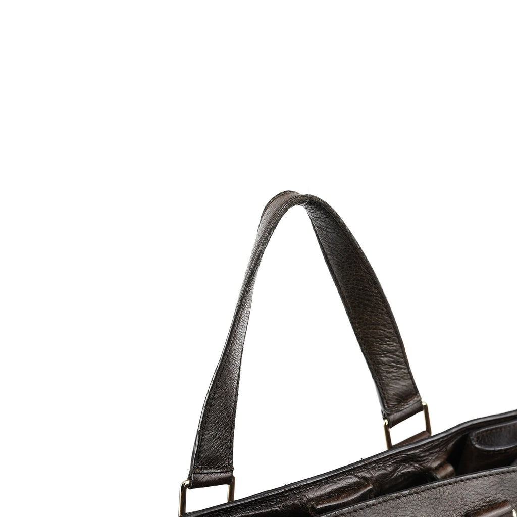 Brown Calfskin Leather Tote Bag