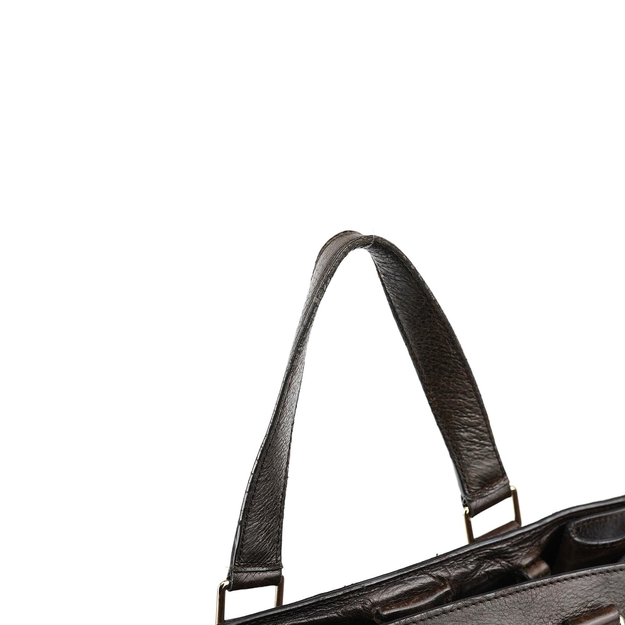 Brown Calfskin Leather Tote Bag