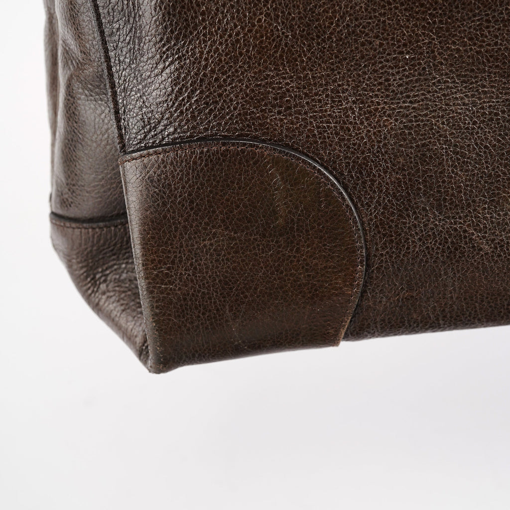 Brown Calfskin Leather Tote Bag