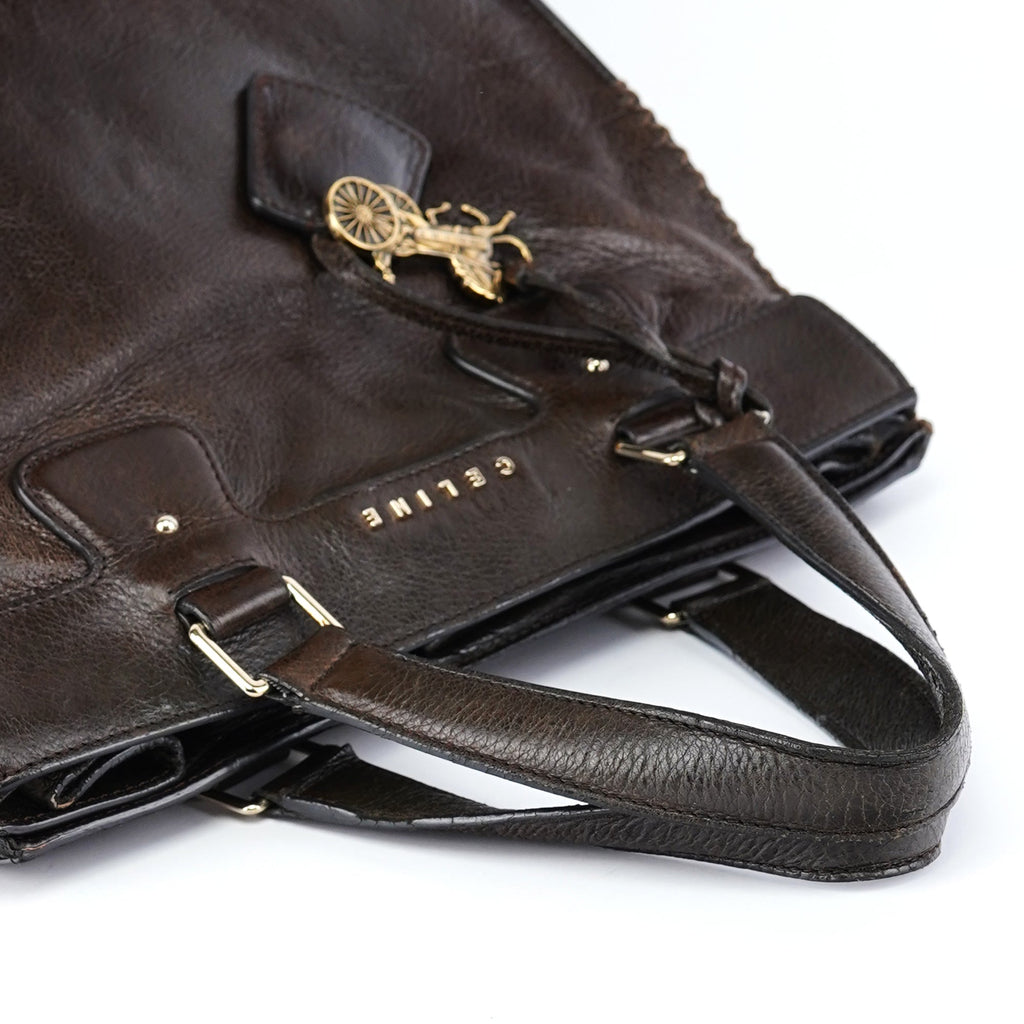 Brown Calfskin Leather Tote Bag