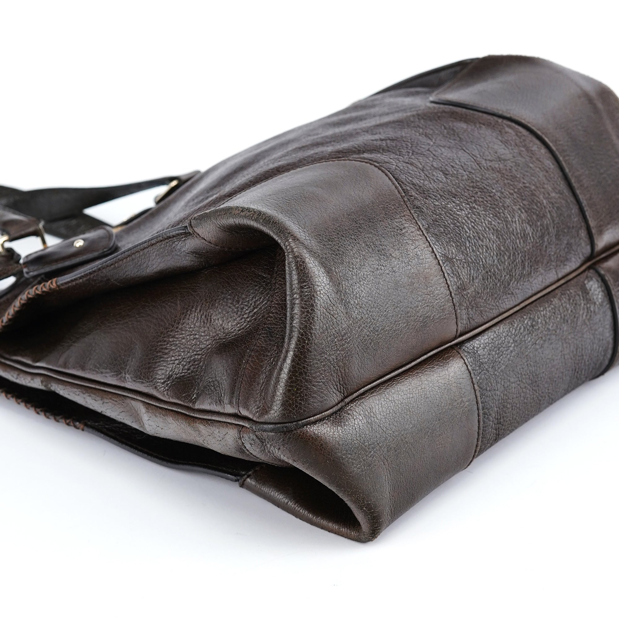 Brown Calfskin Leather Tote Bag