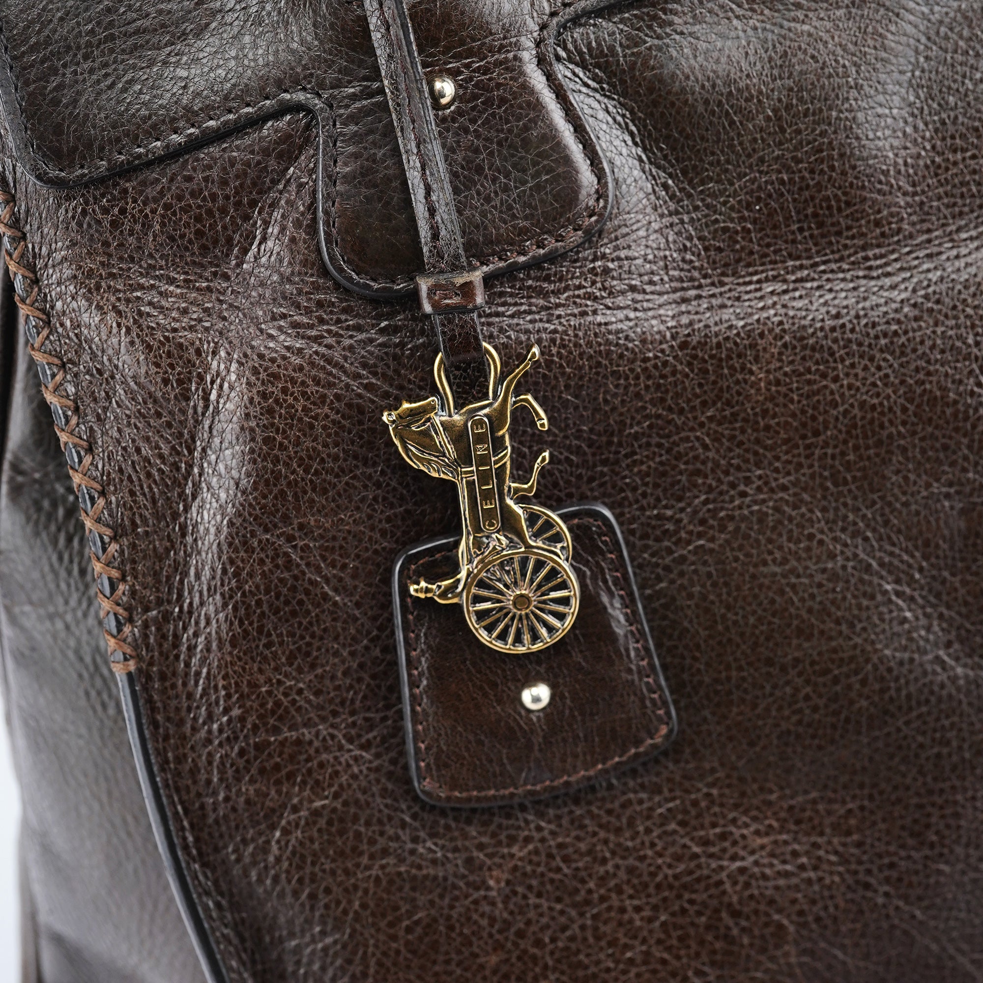 Brown Calfskin Leather Tote Bag
