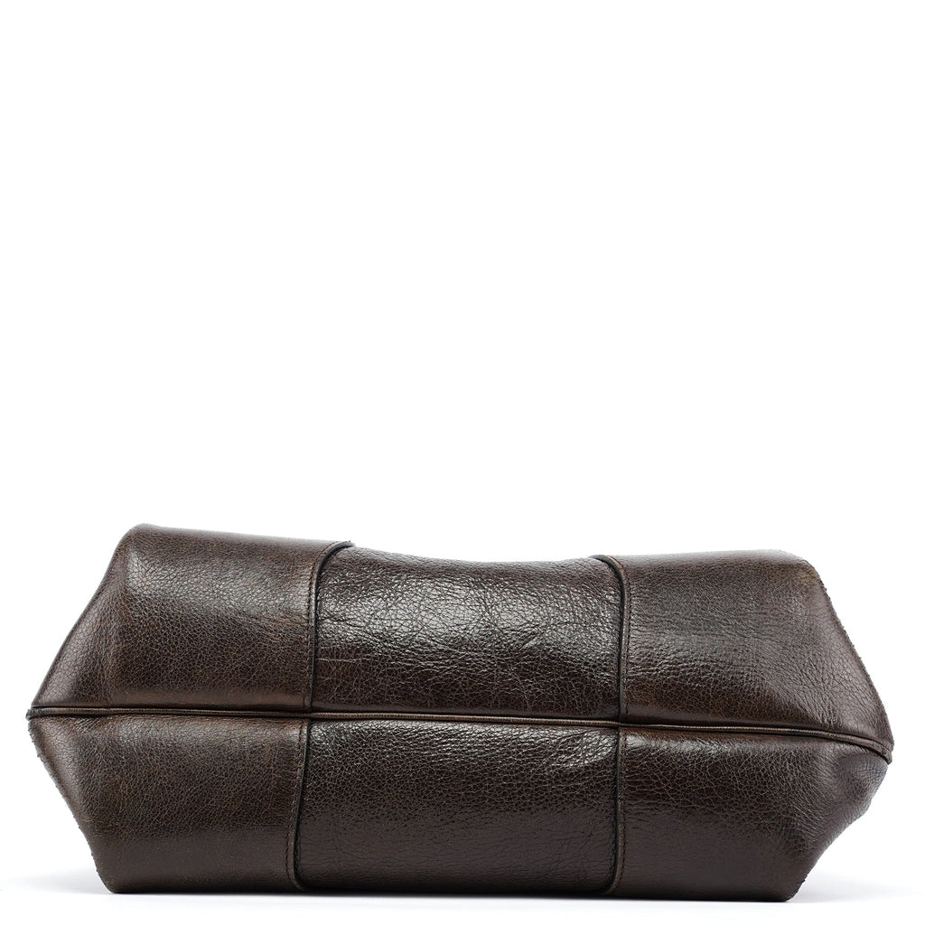 Brown Calfskin Leather Tote Bag