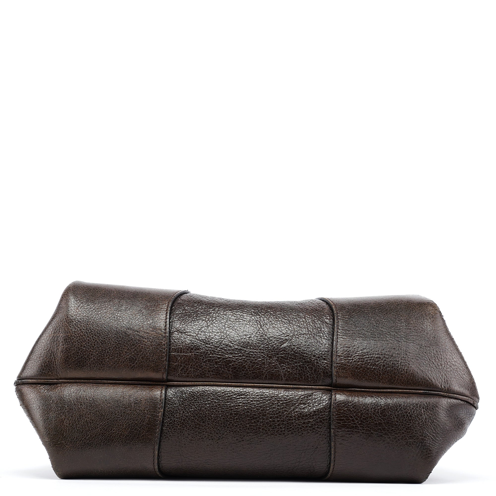 Brown Calfskin Leather Tote Bag