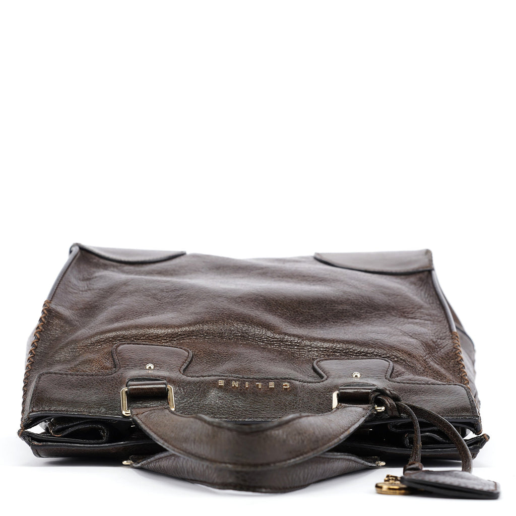 Brown Calfskin Leather Tote Bag