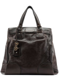 Brown Calfskin Leather Tote Bag