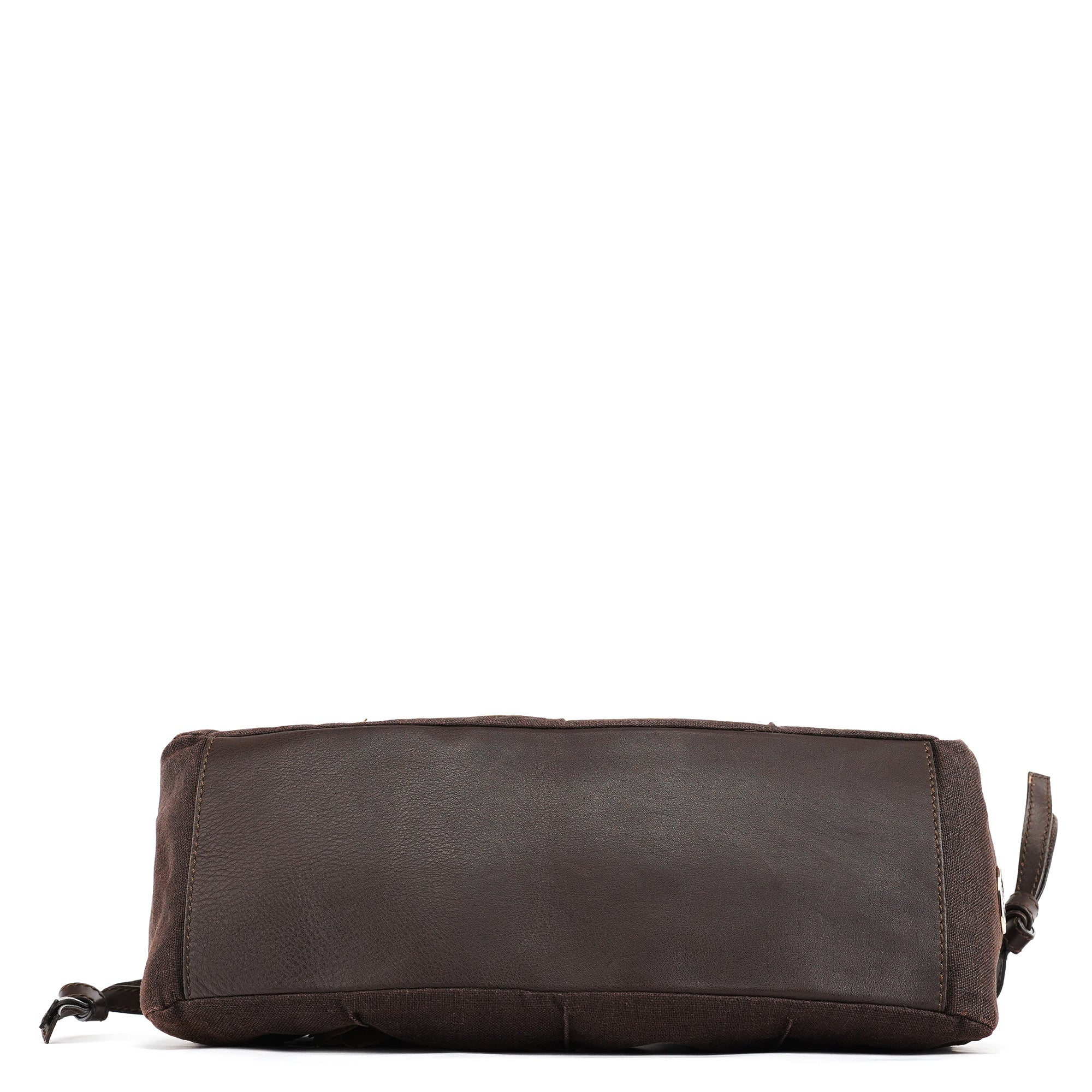 Brown Canvas Floral Shoulder Bag