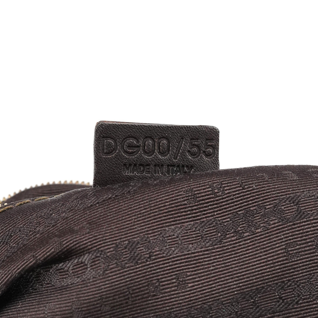 Brown Canvas Leather Floral Tote Bag