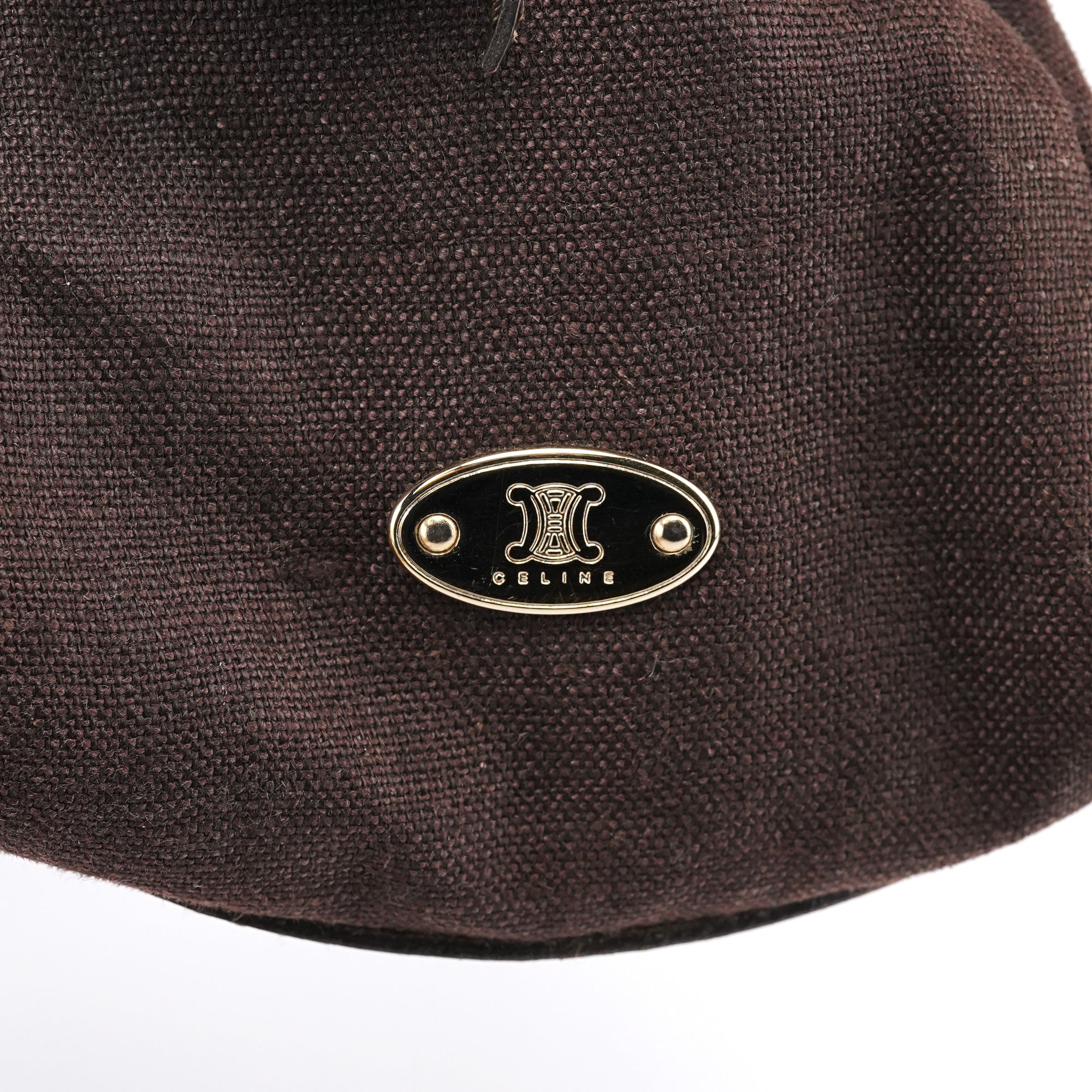 Brown Canvas Leather Floral Tote Bag