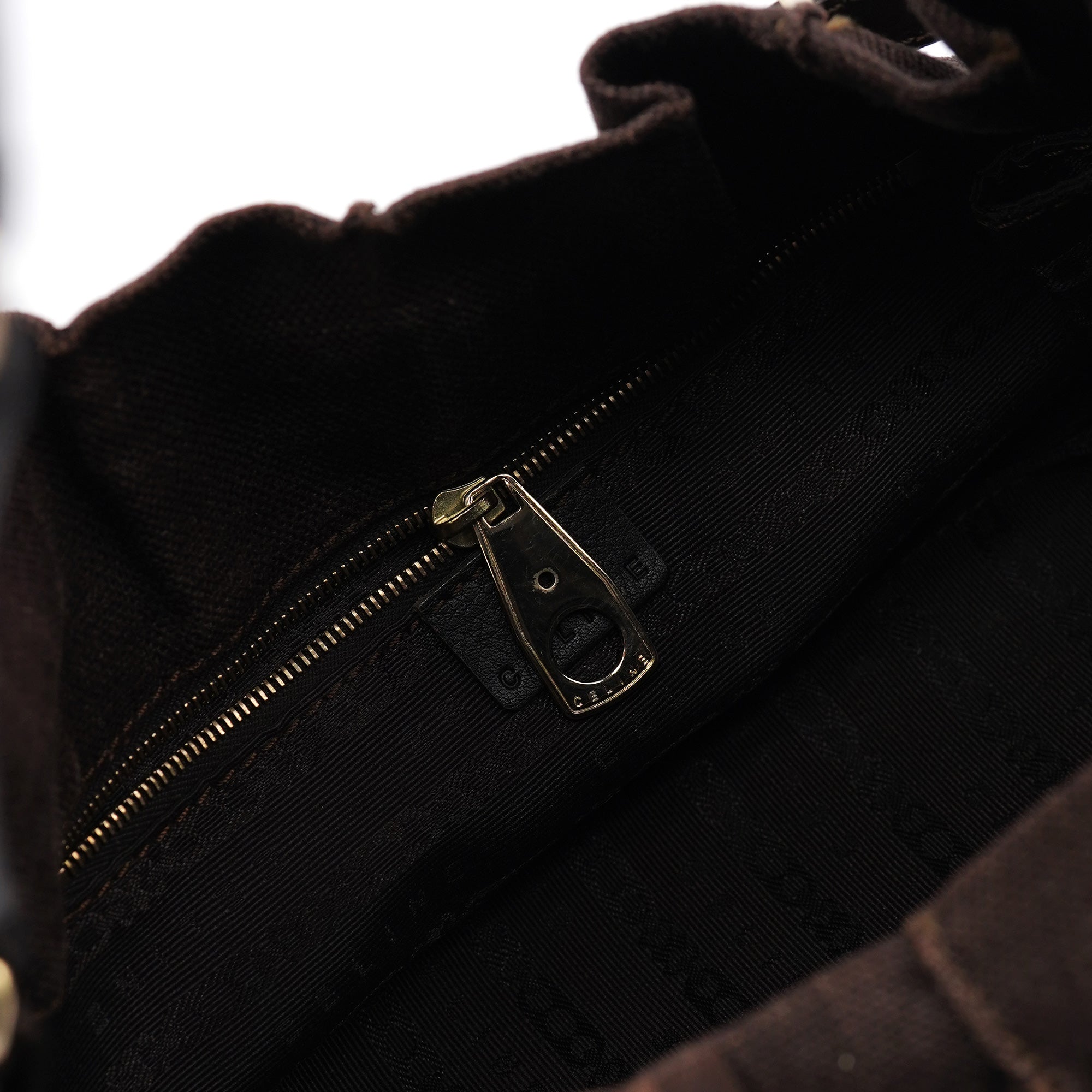 Brown Canvas Leather Shoulder Bag