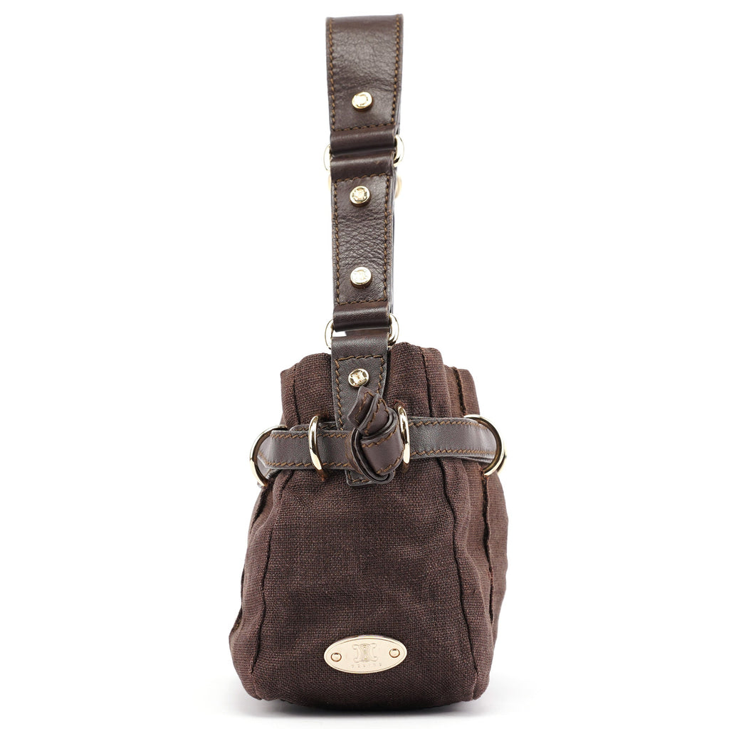 Brown Canvas Leather Shoulder Bag