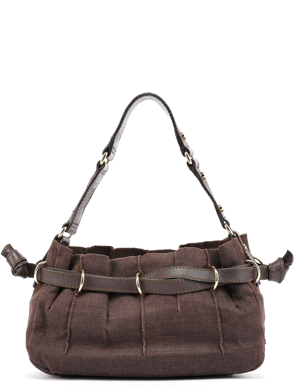 Brown Canvas Leather Shoulder Bag