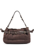 Brown Canvas Leather Shoulder Bag