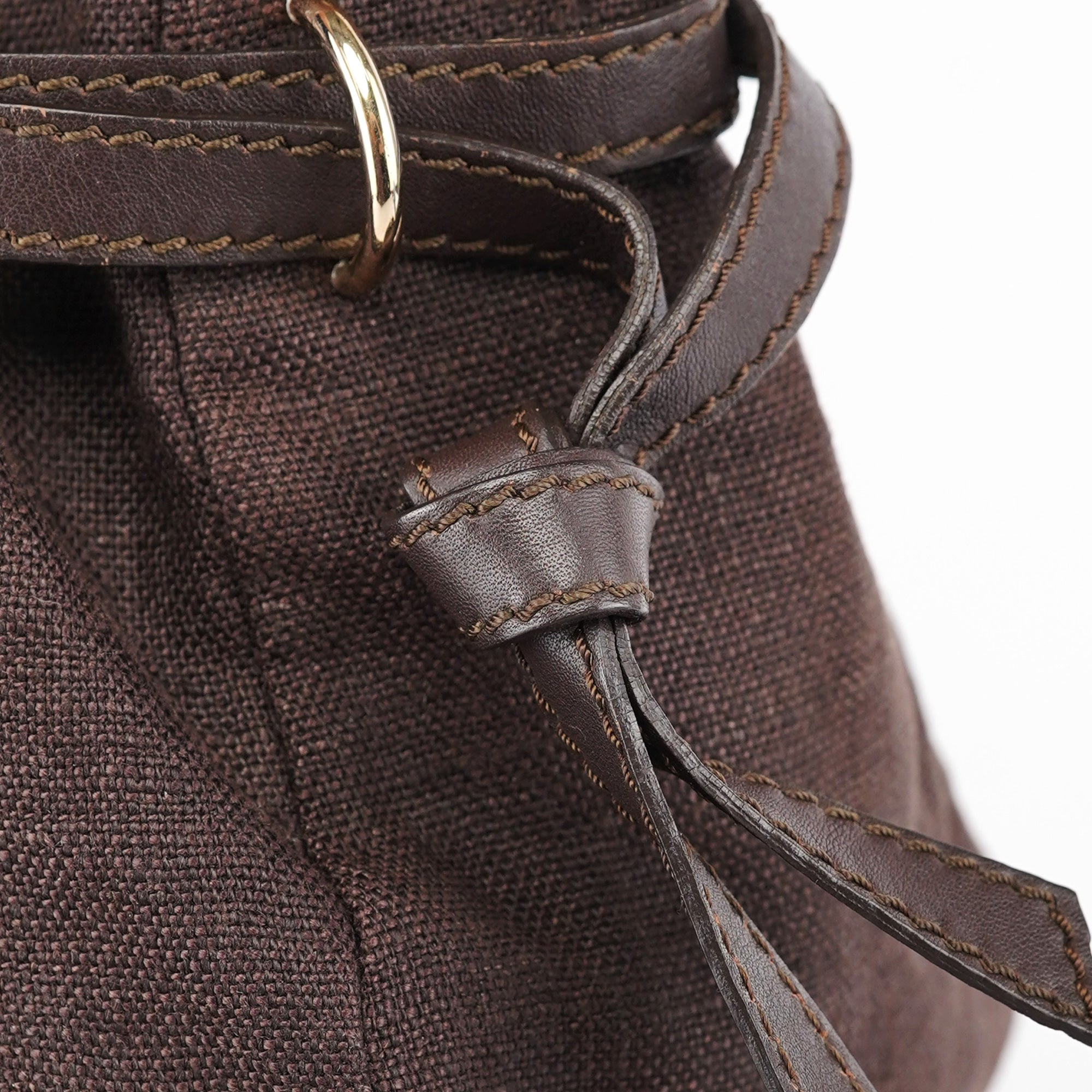 Brown Canvas Leather Tote Bag