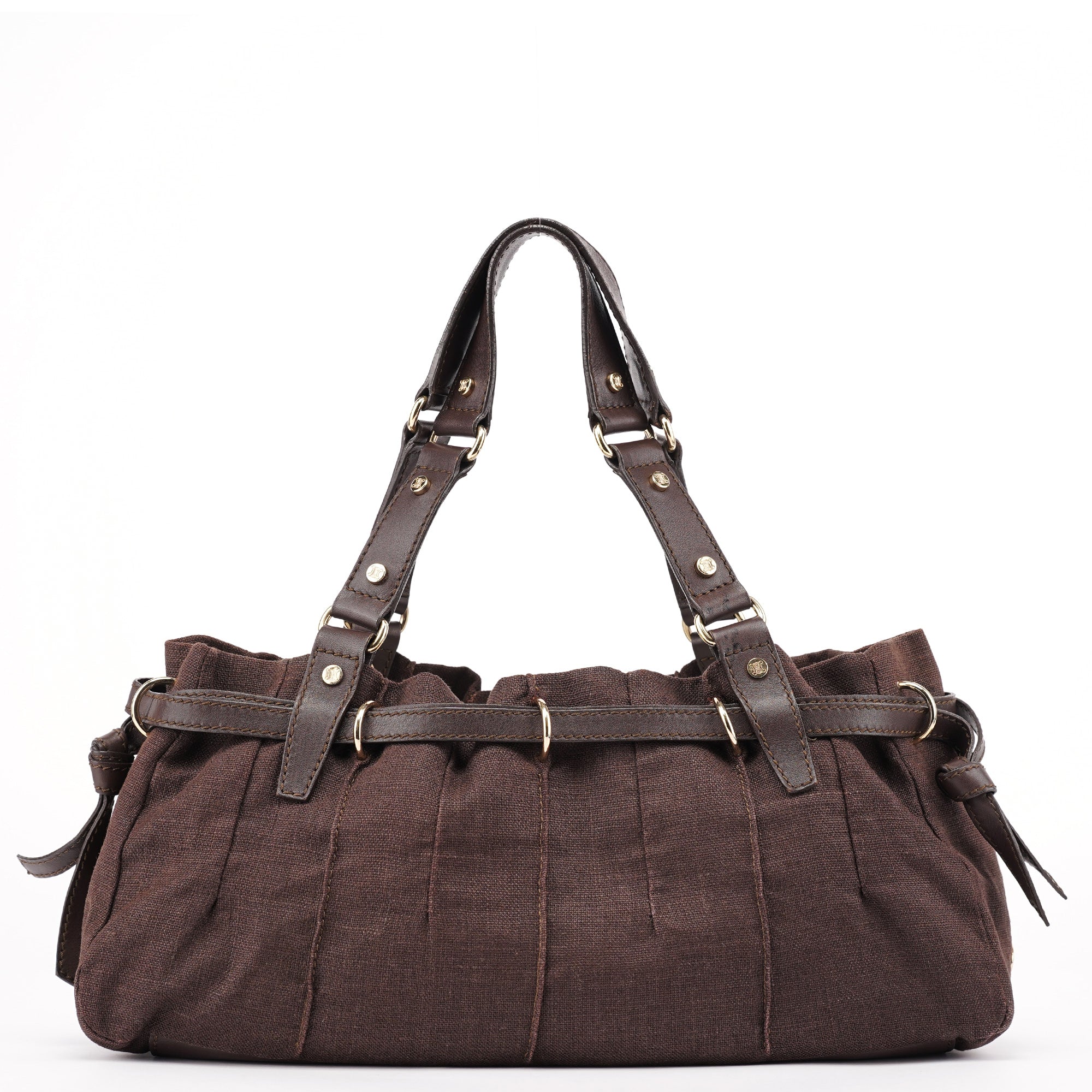 Brown Canvas Leather Tote Bag