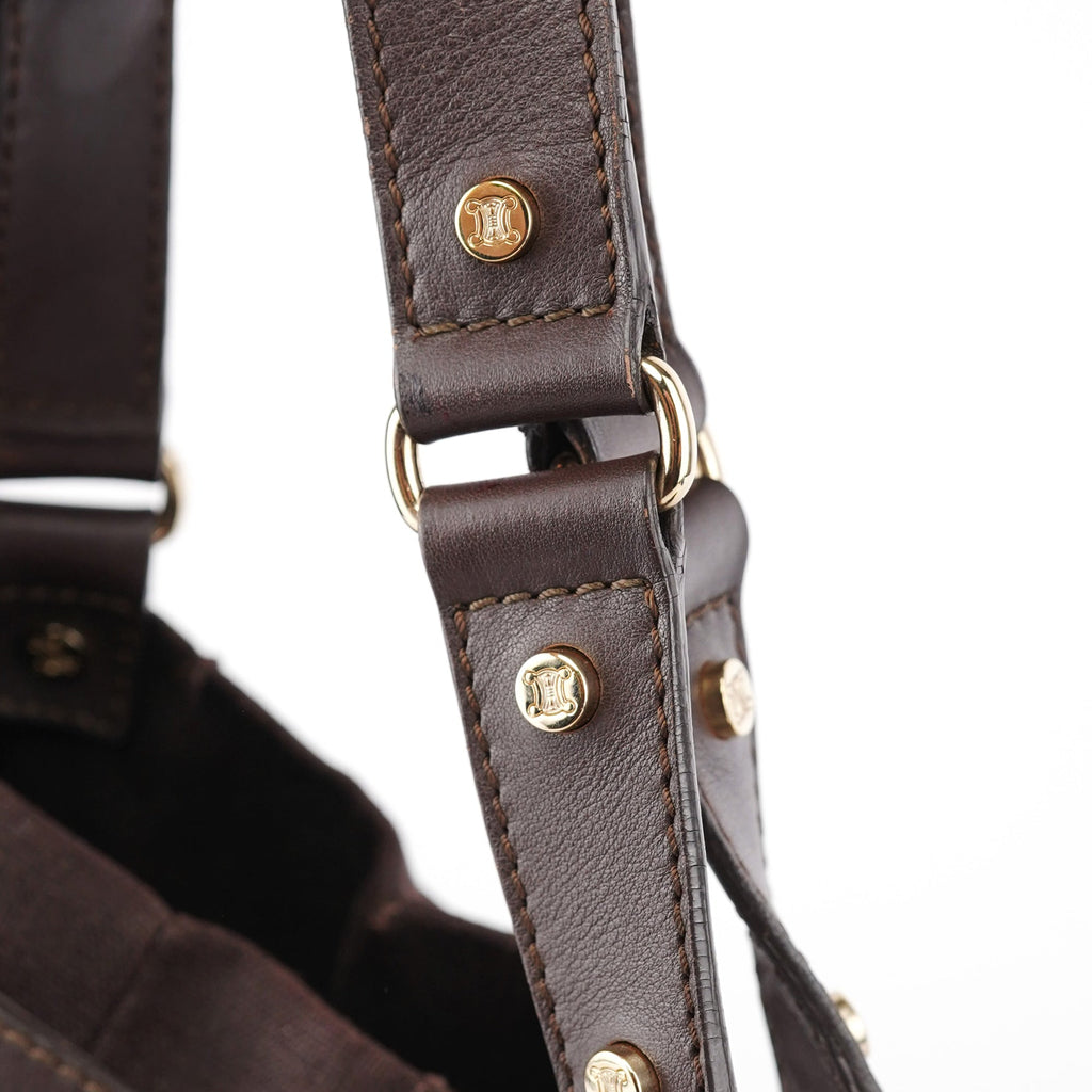 Brown Canvas Leather Tote Bag