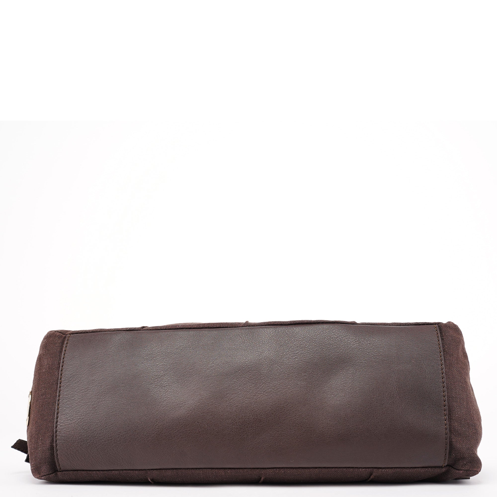Brown Canvas Leather Tote Bag
