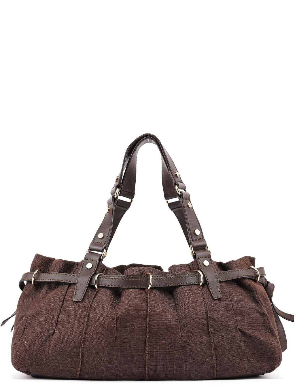 Brown Canvas Leather Tote Bag