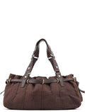 Brown Canvas Leather Tote Bag