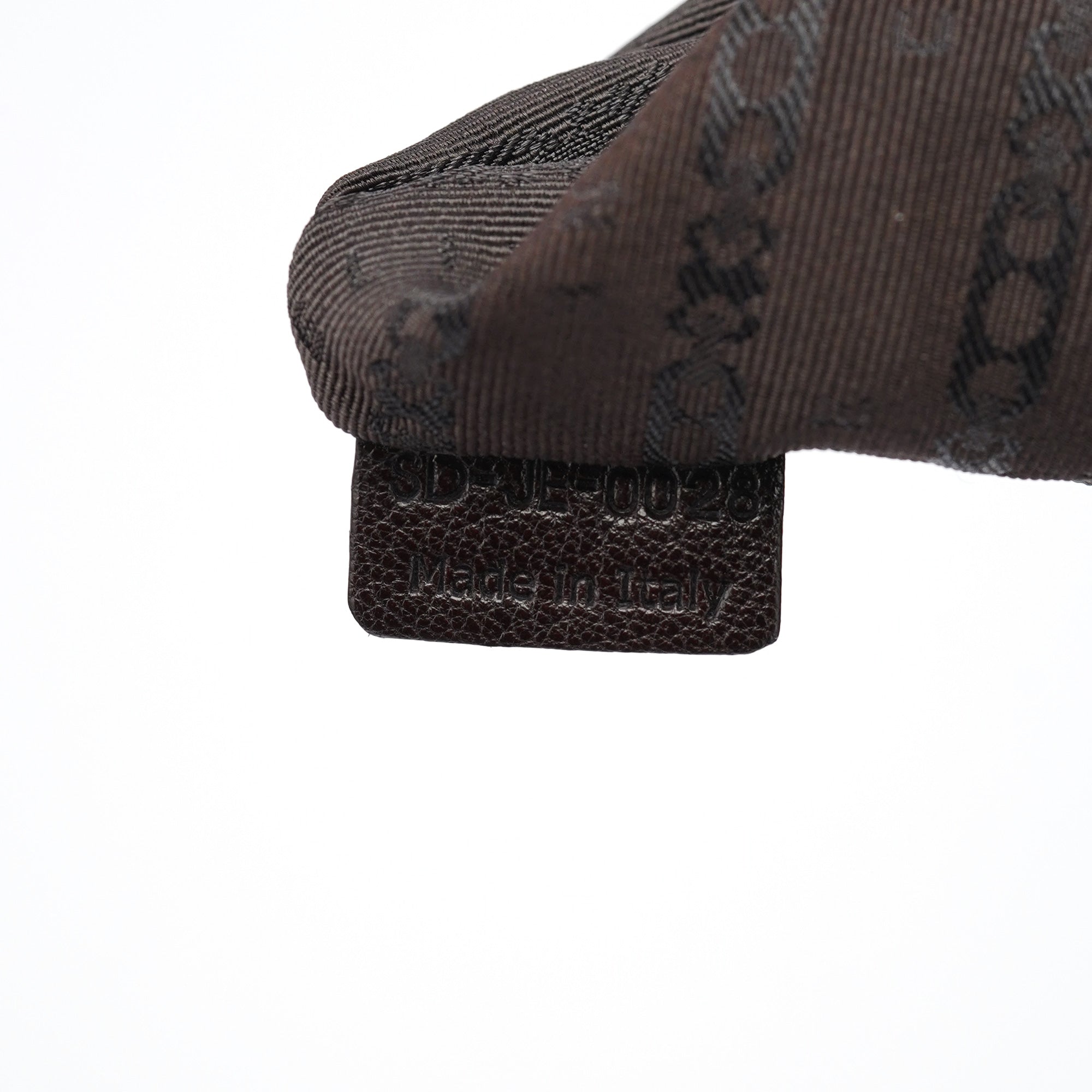 Brown Crackled Leather Turnlock Tote Bag
