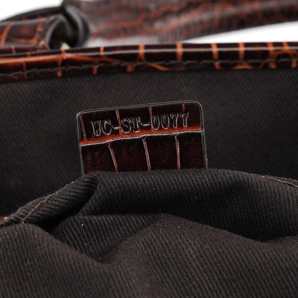 Brown Embossed Suede Boogie Tote Bag