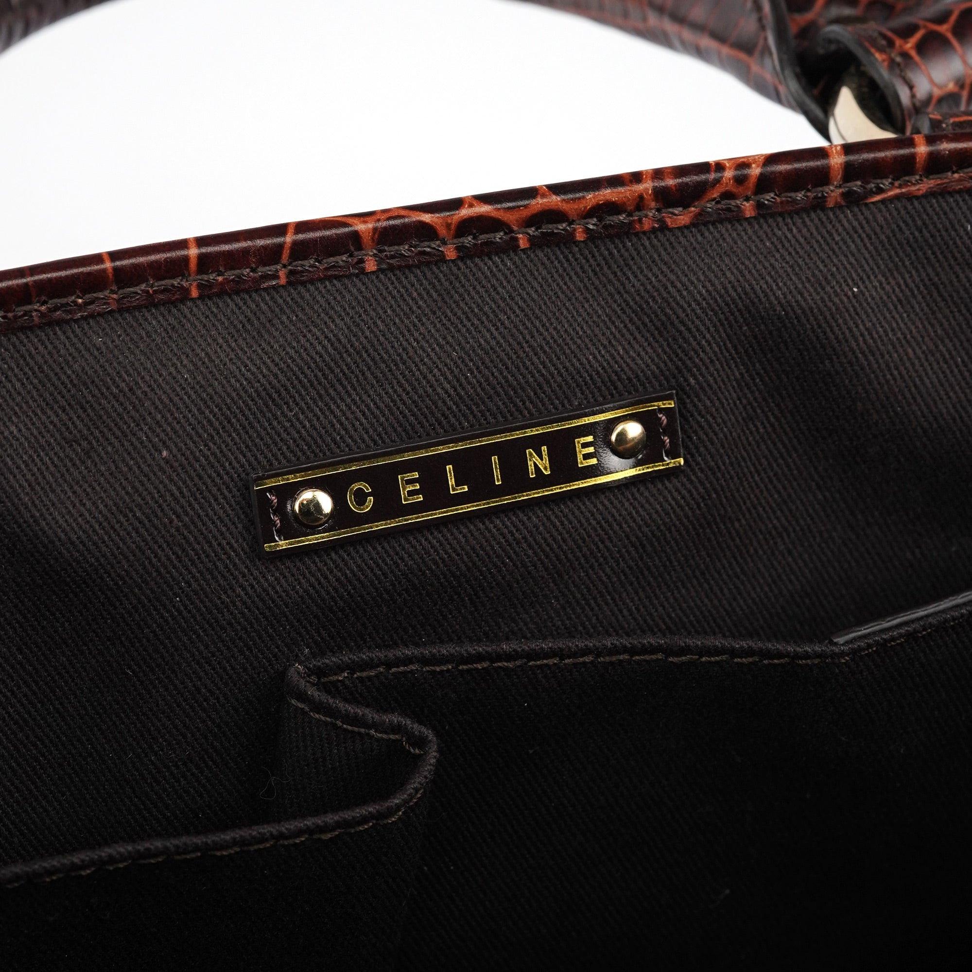 Brown Embossed Suede Boogie Tote Bag