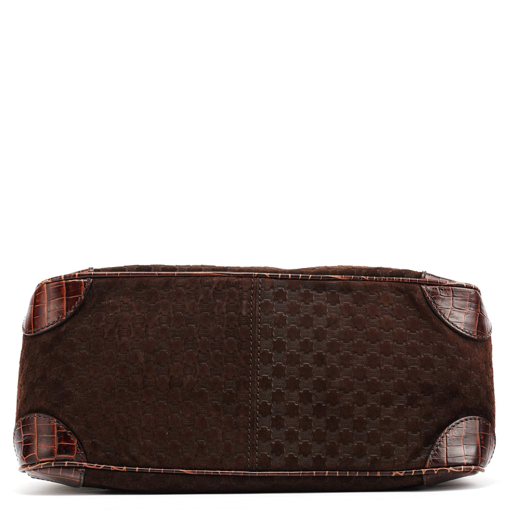 Brown Embossed Suede Boogie Tote Bag